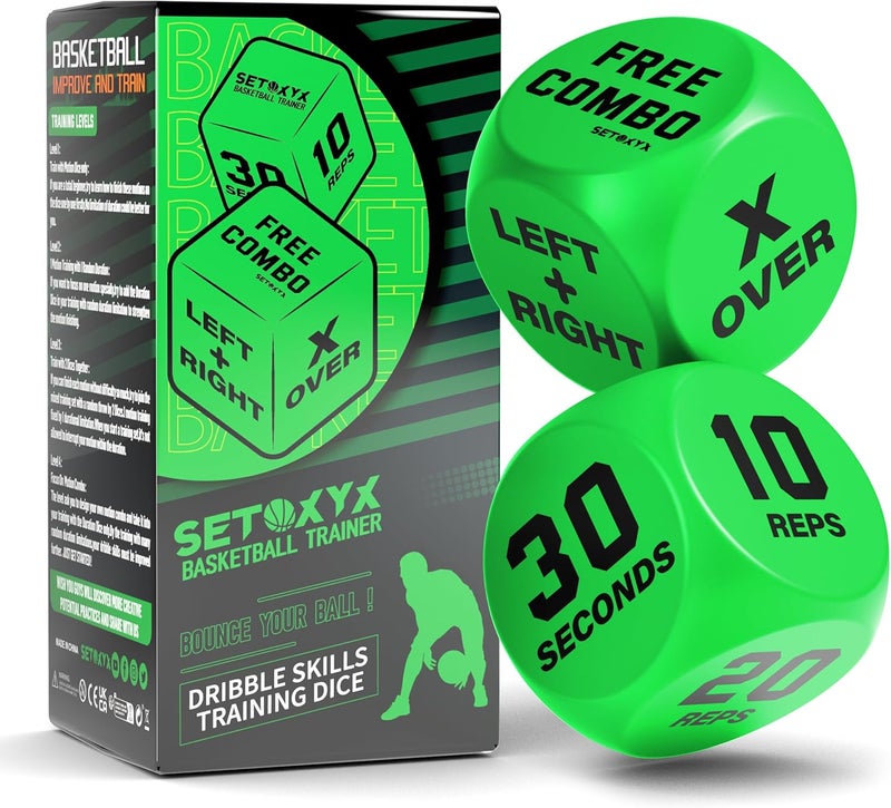 SETOXYX Basketball Dribble Skills Dice Set - Training Equipment - Basketball Gift for Boys.Dribble Skills Training for Beginner and Party Favors - Image 1